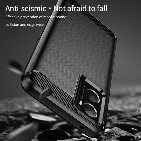 For OPPO A57 4G / A57 5G / A77 5G  MOFI Gentleness Series Brushed Texture Carbon Fiber Soft TPU Case(Blue)