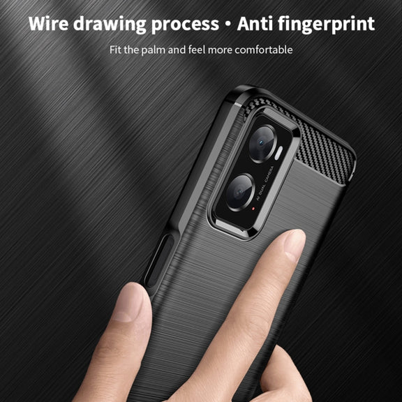 For OPPO A57 4G / A57 5G / A77 5G  MOFI Gentleness Series Brushed Texture Carbon Fiber Soft TPU Case(Blue)