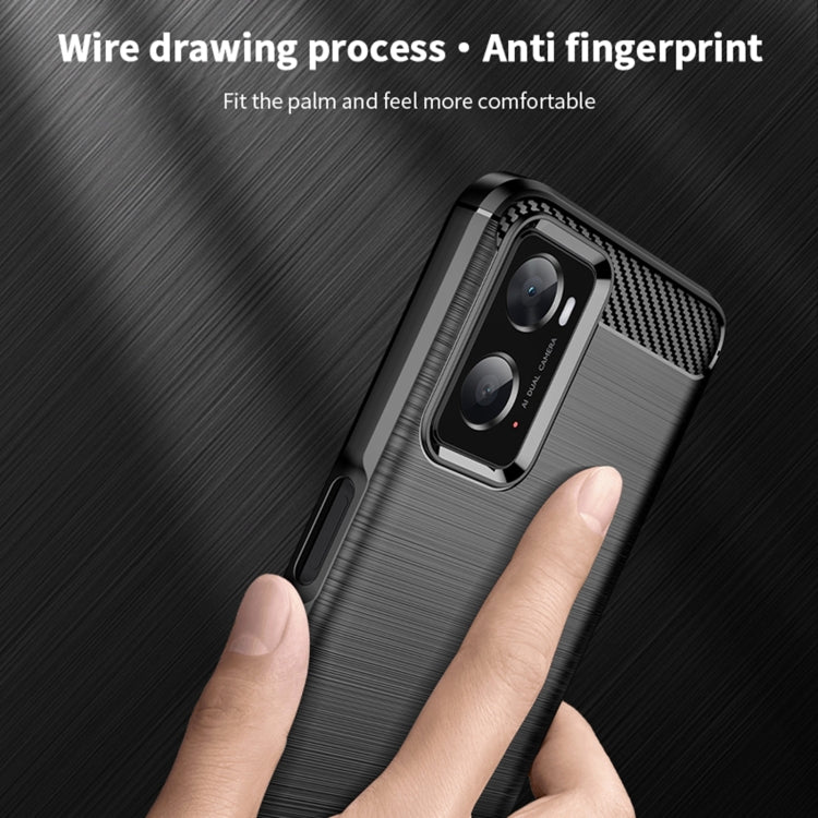 For OPPO A57 4G / A57 5G / A77 5G  MOFI Gentleness Series Brushed Texture Carbon Fiber Soft TPU Case(Blue)
