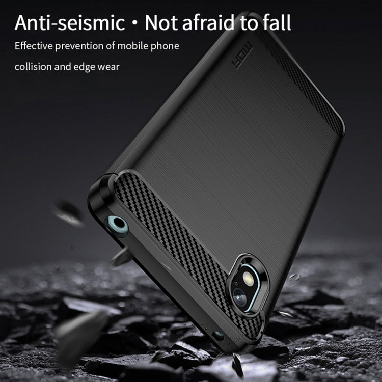 For Sony Xperia Ace 3 MOFI Gentleness Brushed Carbon Fiber Soft TPU Case(Blue) - Sony Cases by MOFI | Online Shopping South Africa | PMC TechLife | Buy Now Pay Later Mobicred