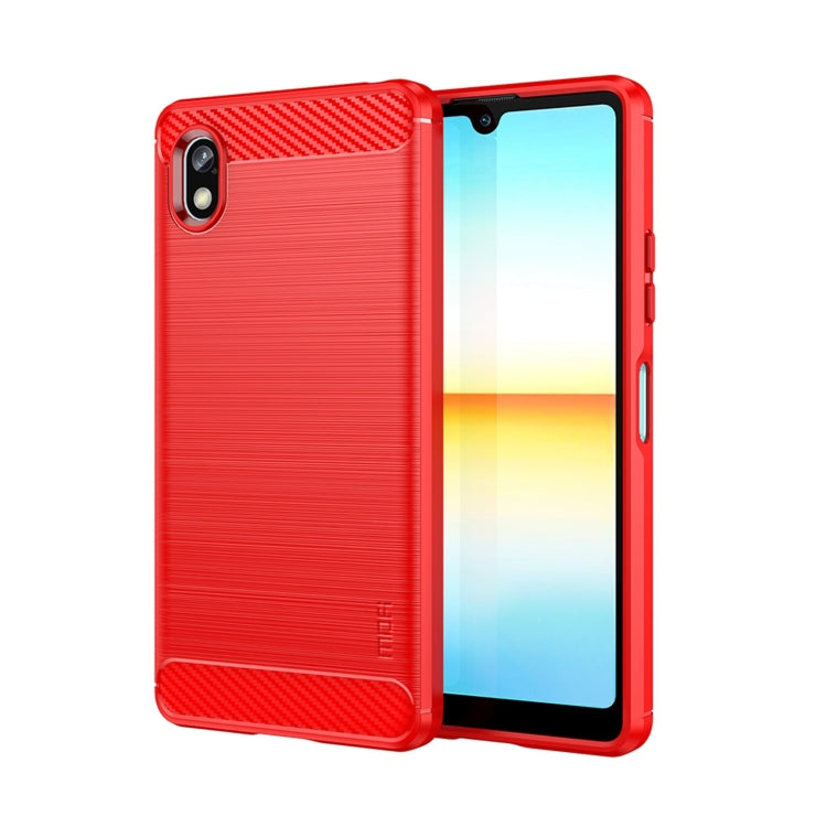 For Sony Xperia Ace 3 MOFI Gentleness Brushed Carbon Fiber Soft TPU Case(Red) - Sony Cases by MOFI | Online Shopping South Africa | PMC TechLife | Buy Now Pay Later Mobicred