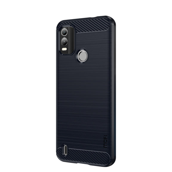 For Nokia C21 Plus MOFI Gentleness Brushed Carbon Fiber Soft TPU Case(Blue)