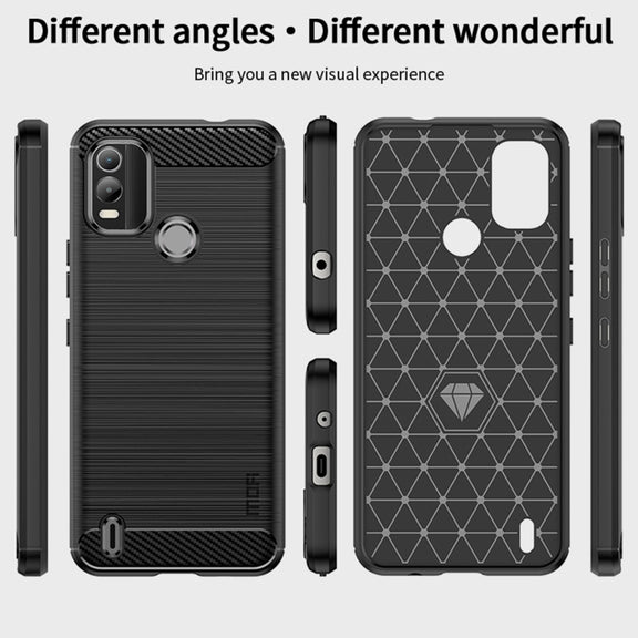 For Nokia C21 Plus MOFI Gentleness Brushed Carbon Fiber Soft TPU Case(Gray)