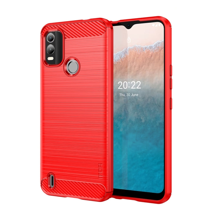 For Nokia C21 Plus MOFI Gentleness Brushed Carbon Fiber Soft TPU Case(Red) - Nokia Cases by MOFI | Online Shopping South Africa | PMC TechLife | Buy Now Pay Later Mobicred