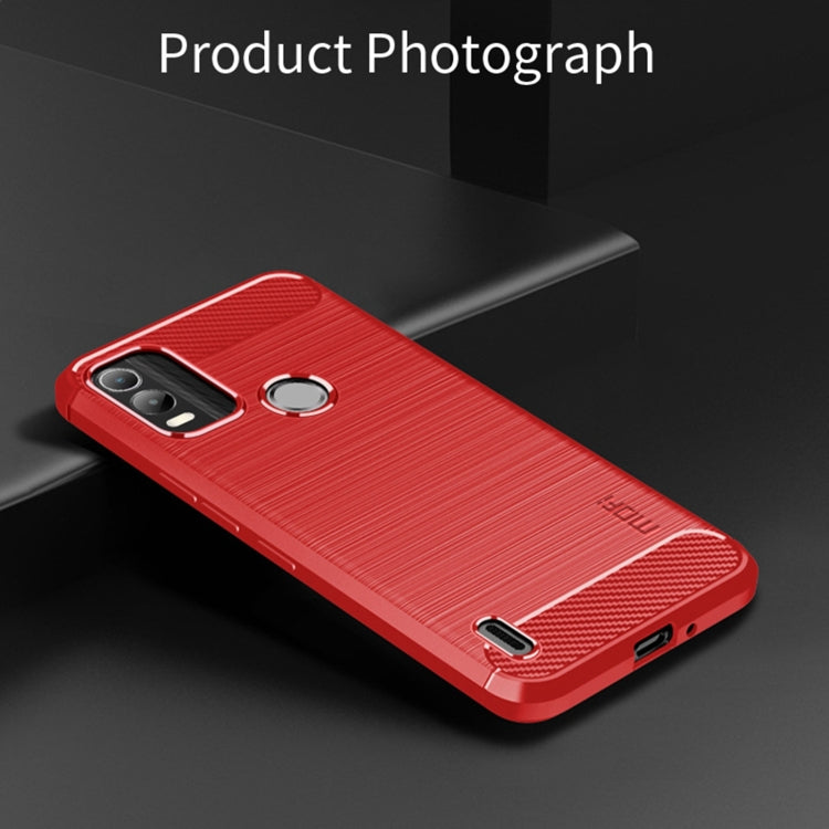 For Nokia C21 Plus MOFI Gentleness Brushed Carbon Fiber Soft TPU Case(Red) - Nokia Cases by MOFI | Online Shopping South Africa | PMC TechLife | Buy Now Pay Later Mobicred