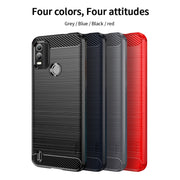 For Nokia C21 Plus MOFI Gentleness Brushed Carbon Fiber Soft TPU Case(Red)