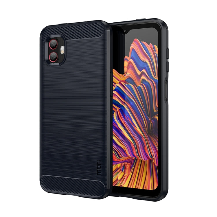For Samsung Galaxy Xcover6 Pro / Xcover Pro 2 MOFI Gentleness Brushed Carbon Fiber Soft TPU Case(Blue)