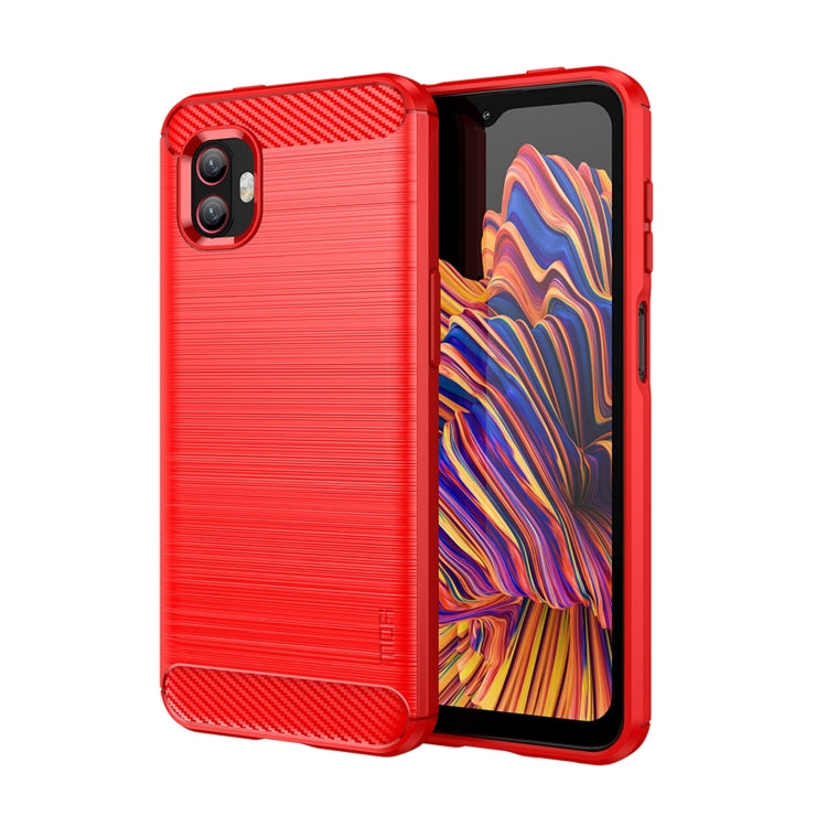 For Samsung Galaxy Xcover6 Pro / Xcover Pro 2 MOFI Gentleness Brushed Carbon Fiber Soft TPU Case(Red) -  by MOFI | Online Shopping South Africa | PMC TechLife | Buy Now Pay Later Mobicred