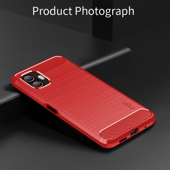 For Samsung Galaxy Xcover6 Pro / Xcover Pro 2 MOFI Gentleness Brushed Carbon Fiber Soft TPU Case(Red)