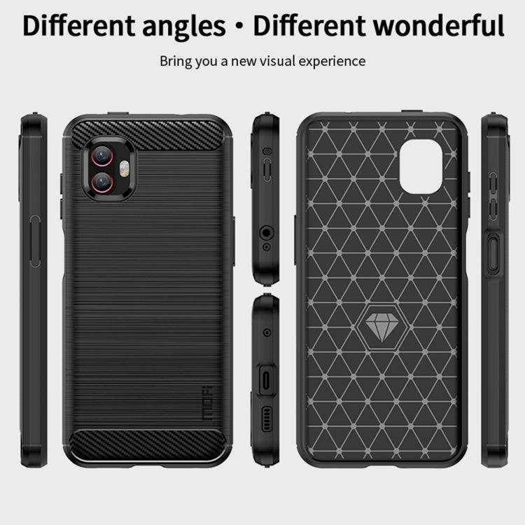 For Samsung Galaxy Xcover6 Pro / Xcover Pro 2 MOFI Gentleness Brushed Carbon Fiber Soft TPU Case(Red)