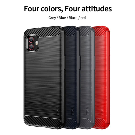 For Samsung Galaxy Xcover6 Pro / Xcover Pro 2 MOFI Gentleness Brushed Carbon Fiber Soft TPU Case(Red)