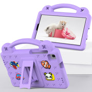For Samsung Galaxy Tab A 8.0 2019 T290 / T295 Handle Kickstand Children EVA Shockproof Tablet Case(Lighte Purple)