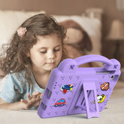For Samsung Galaxy Tab A 8.0 2019 T290 / T295 Handle Kickstand Children EVA Shockproof Tablet Case(Lighte Purple)
