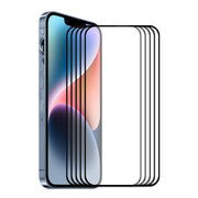 For iPhone 16e / 14 / 13 / 13 Pro 5pcs ENKAY 6D Full Glue Tempered Glass Full Film