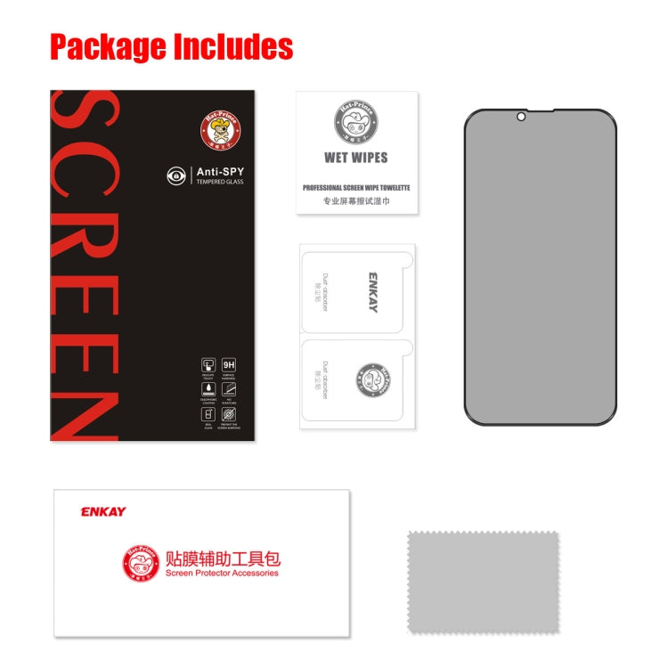 For iPhone 16e / 14 / 13 / 13 Pro ENKAY 28 Degree Anti-peeping Tempered Glass Film - iPhone 14 Tempered Glass by ENKAY | Online Shopping South Africa | PMC TechLife | Buy Now Pay Later Mobicred