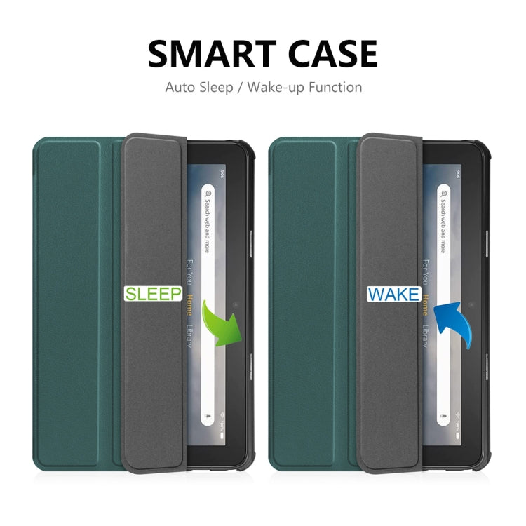 For Amazon Fire 7 12th 2022 ENKAY Smart Leather Tablet Case(Grey) - Amazon by ENKAY | Online Shopping South Africa | PMC TechLife | Buy Now Pay Later Mobicred