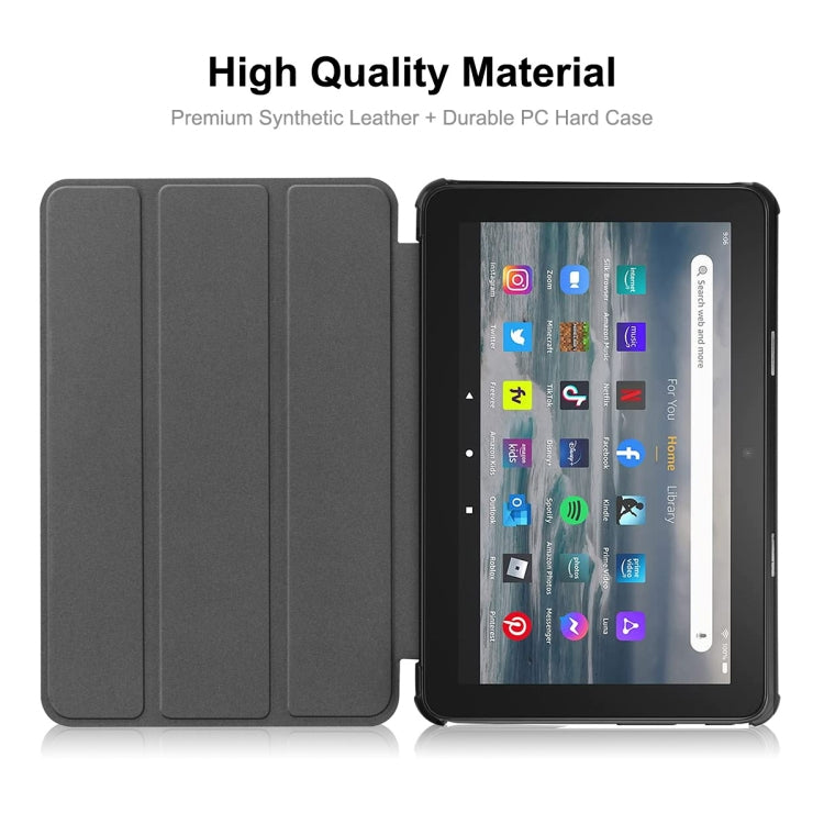 For Amazon Fire 7 12th 2022 ENKAY Smart Leather Tablet Case(Black)