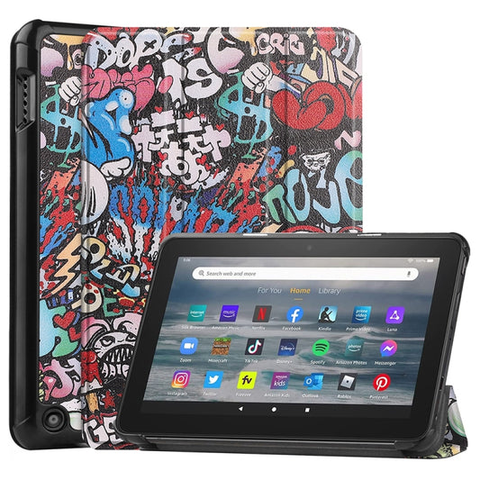 For Amazon Fire 7 12th 2022 JSM Smart Leather Tablet Case(Graffiti) - free shipping - PMC Jewellery - Order now!