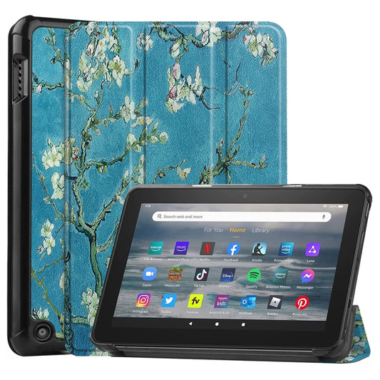 For Amazon Fire 7 12th 2022 JSM Smart Leather Tablet Case(Apricot Flower) - free shipping - PMC Jewellery - Order now!