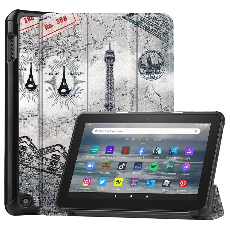 For Amazon Fire 7 12th 2022 JSM Smart Leather Tablet Case(Retro tower) - free shipping - PMC Jewellery - Order now!