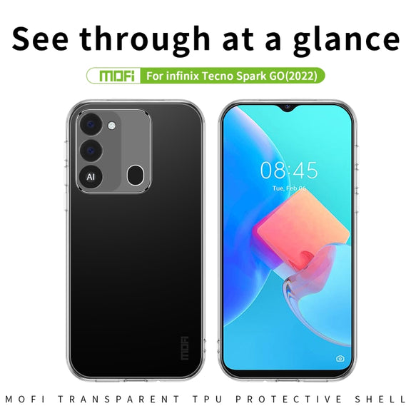 For Tecno Spark GO 2022 MOFI Ming Series Ultra-thin TPU Phone Case(Transparent)