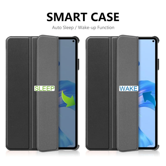For Huawei MatePad Pro 11 2022 ENKAY Plastic Back Cover Smart Leather Stand Case(Grey)