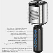 KM600 Wireless Microphone TWS Handheld Noise Reduction Smart Bluetooth-compatible Condenser Mic Music Player for Singing(Gold)
