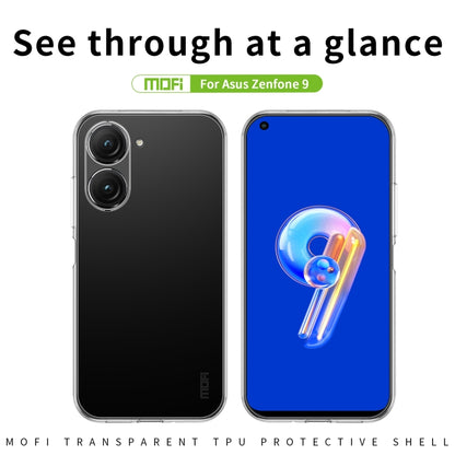 For Asus Zenfone9 MOFI Ming Series Ultra-thin TPU Phone Case(Transparent) - ASUS Cases by MOFI | Online Shopping South Africa | PMC Jewellery | Buy Now Pay Later Mobicred