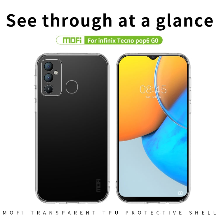 For Tecno Pop 6 GO MOFI Ming Series Ultra-thin TPU Phone Case(Transparent) - Tecno Cases by MOFI | Online Shopping South Africa | PMC TechLife | Buy Now Pay Later Mobicred