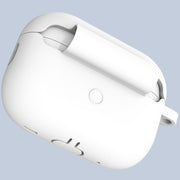 For Apple AirPods Pro 2 2022 ENKAY Thickened Silicone Protective Case with Keychain(White)