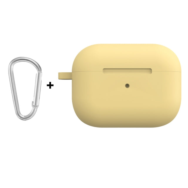For Apple AirPods Pro 2 2022 ENKAY Thickened Silicone Protective Case with Keychain(Yellow)