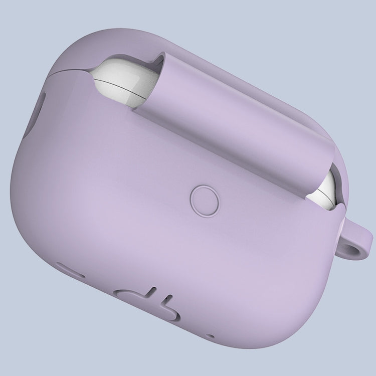 For Apple AirPods Pro 2 2022 ENKAY Thickened Silicone Protective Case with Keychain(Lavender Purple) - free shipping - PMC Jewellery - Order now!
