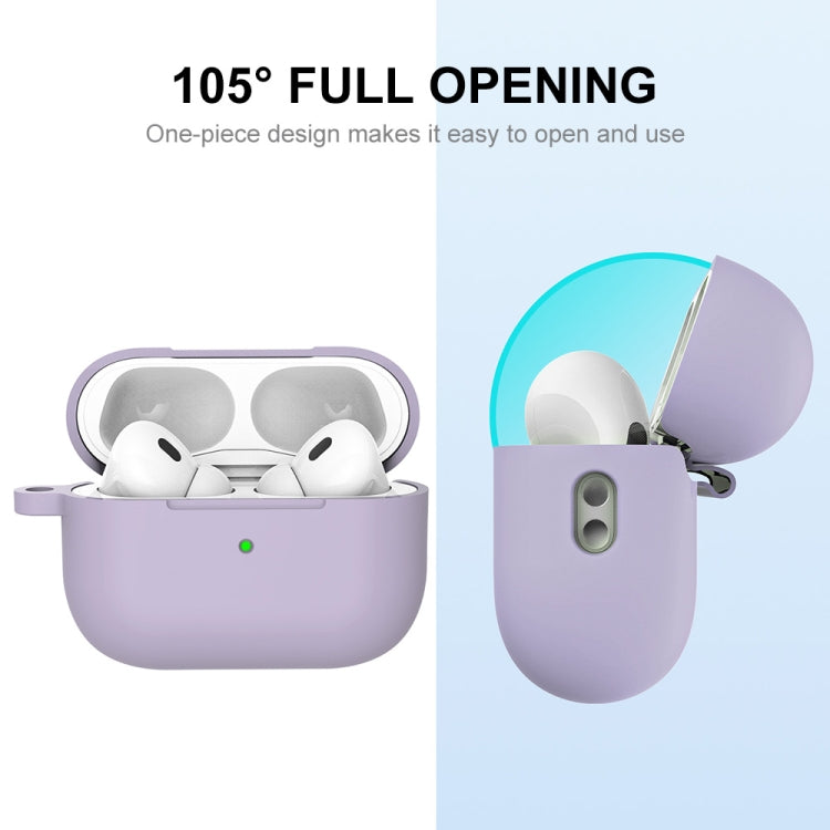 For Apple AirPods Pro 2 2022 ENKAY Thickened Silicone Protective Case with Keychain(Lavender Purple) - free shipping - PMC Jewellery - Order now!