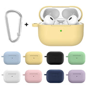 For Apple AirPods Pro 2 2022 ENKAY Thickened Silicone Protective Case with Keychain(Light Blue)