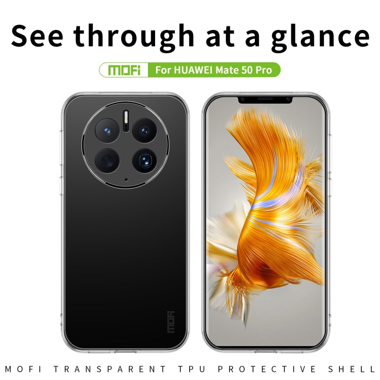 For Huawei Mate 50 Pro MOFI Ming Series Ultra-thin TPU Phone Case(Transparent)