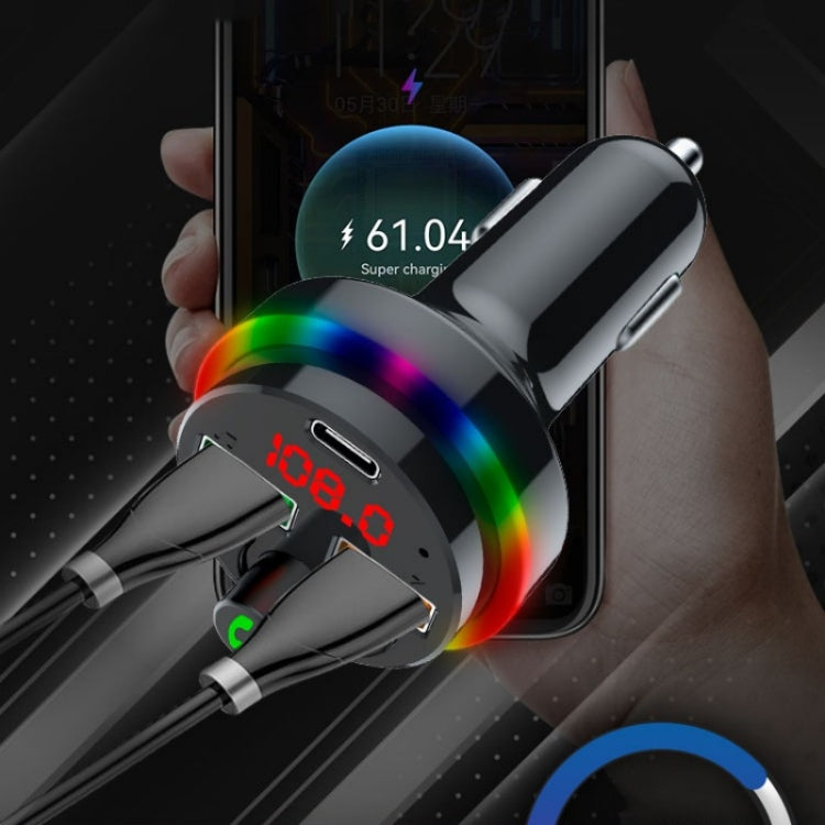 PDF17 Car Bluetooth 5.0 Charger FM Transmitter Type-C Dual USB MP3 Music Player - Bluetooth Car Kits by PMC TechLife | Online Shopping South Africa | PMC TechLife | Buy Now Pay Later Mobicred