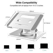 D088 Portable Aluminum 360 Degree Rotating Height Flexible Adjustable Notebook Laptop Stand