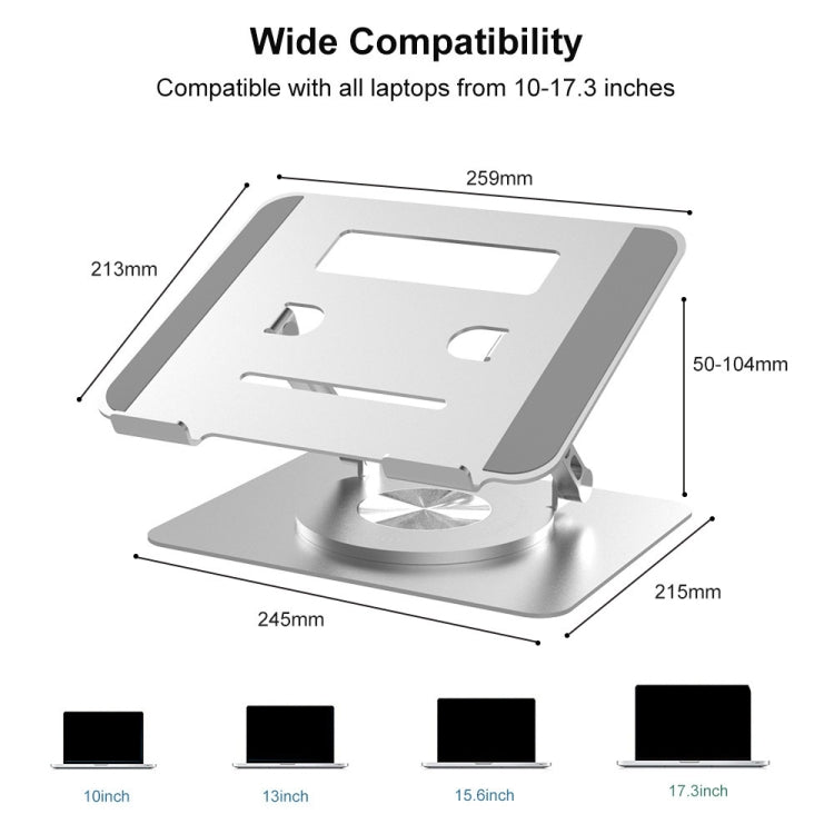 D088 Portable Aluminum 360 Degree Rotating Height Flexible Adjustable Notebook Laptop Stand