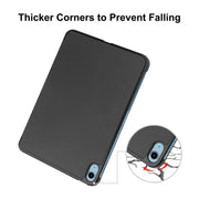 For iPad 2025 / 2022 ENKAY Tri-fold Custer Texture Leather Stand Smart Case(Light Blue)