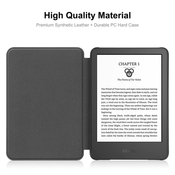 For Amazon Kindle 2022 Gen11 ENKAY Custer Texture Leather Smart Case(Dark Green)