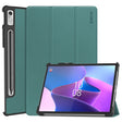 For Lenovo Tab P11 Pro Gen2 11.2 inch 2022 ENKAY Tri-fold Custer Texture Leather Stand Smart Case(Dark Green) - Lenovo by ENKAY | Online Shopping South Africa | PMC TechLife | Buy Now Pay Later Mobicred