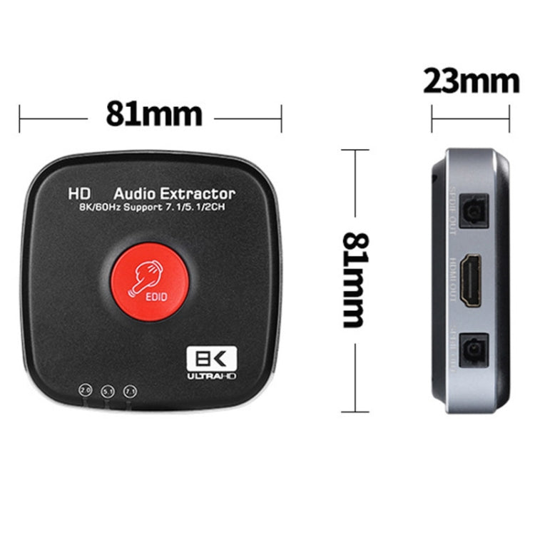 AYSA-11V21 8K/60Hz YbCr420 HDR10 Output 7.1 HDMI8K Audio Separator 2.1 Audio separator - Switch by PMC Jewellery | Online Shopping South Africa | PMC Jewellery | Buy Now Pay Later Mobicred