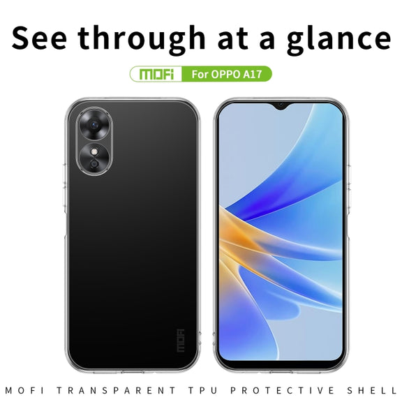 For OPPO A17 / A17K MOFI Ming Series Ultra-thin TPU Phone Case(Transparent)