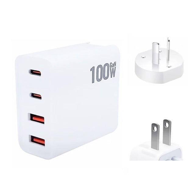 GaN 100W Dual USB + Dual USB-C/Type-C Multi Port Charger for Apple MacBook Series US / AU Plug