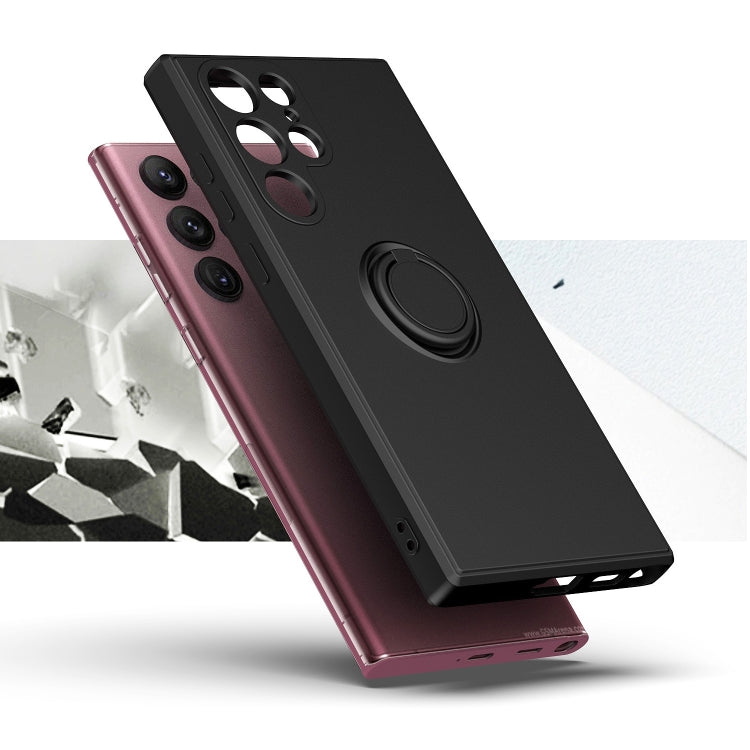 For Samsung Galaxy S23 Ultra 5G Ring Kickstand TPU Silicone Phone Case(Lavender Purple) - Galaxy S23 Ultra 5G Cases by PMC TechLife | Online Shopping South Africa | PMC TechLife