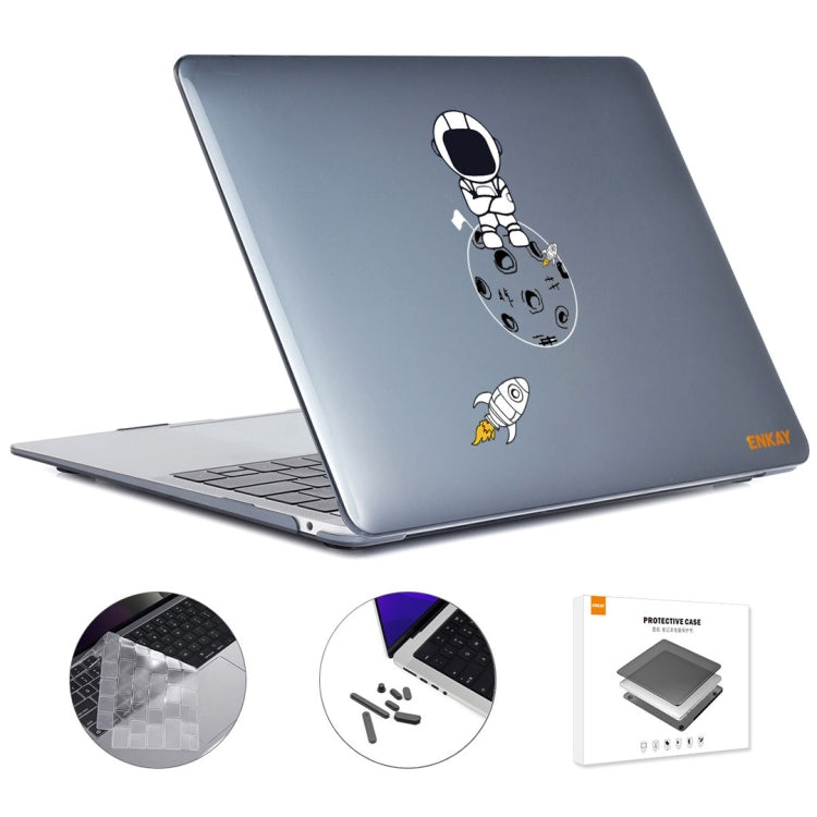 For MacBook Pro 14.2 A2442/A2779 2023 ENKAY Hat-Prince 3 in 1 Spaceman Pattern Laotop Protective Crystal Case with TPU Keyboard Film / Anti-dust Plugs, Version:EU(Spaceman No.4) - free shipping - PMC Jewellery - Order now!
