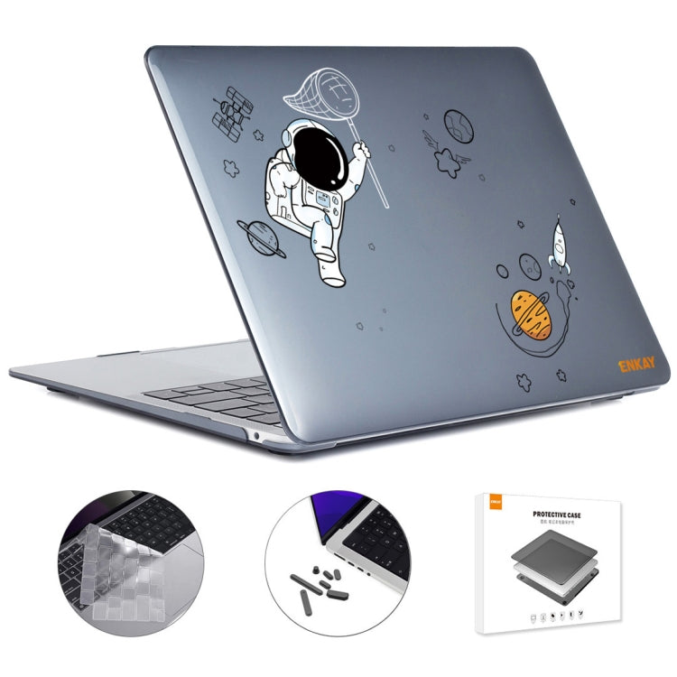 For MacBook Pro 16.2 A2485/A2880 2023 ENKAY Hat-Prince 3 in 1 Spaceman Pattern Laotop Protective Crystal Case with TPU Keyboard Film / Anti-dust Plugs, Version:EU(Spaceman No.2) - free shipping - PMC Jewellery - Order now!