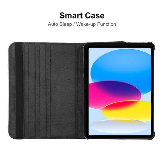For iPad 2025 / 2022 ENKAY Hat-Prince 360 Degree Rotation Litchi Leather Smart Tablet Case(Black)