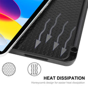 For iPad 2025 / 2022 ENKAY TPU Back Cover Smart Leather Stand Tablet Case with Pen Slot(Black)