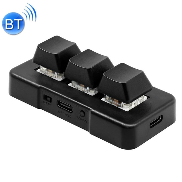 MK321BT Bluetooth 5.1 3 Keys Custom Keys Game Office PS Clip Macro Programming Keypad(Black) - Wireless Keyboard by PMC Jewellery | Online Shopping South Africa | PMC Jewellery | Buy Now Pay Later Mobicred